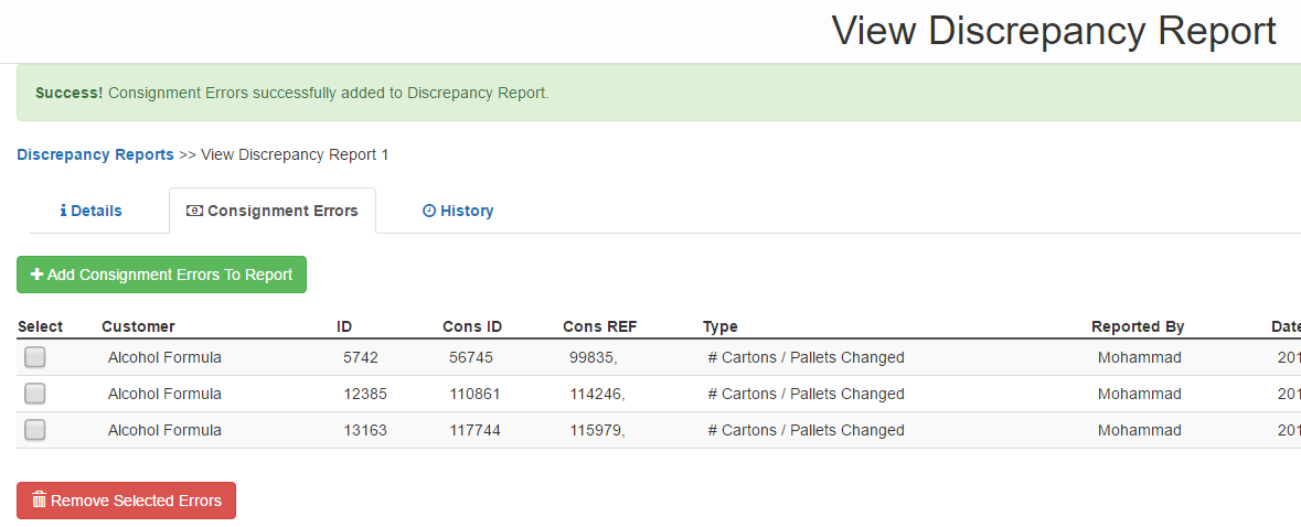 discrepancy report