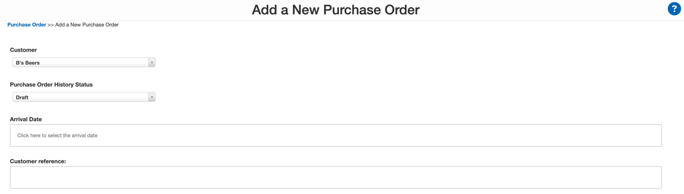 Add a Purchase Order