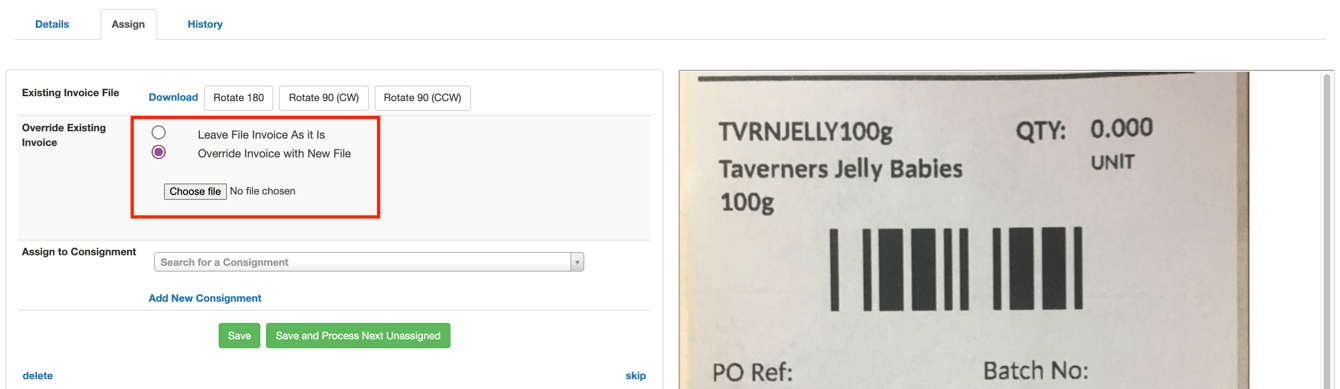 how to create a “consignment note” from the client... Assigning Documents (Consignment Invoices, Sale Order Invoices & PODs)