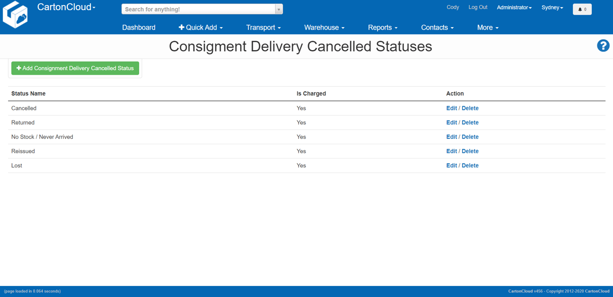 How to stop charging for cancelled, returned or lost Consignments