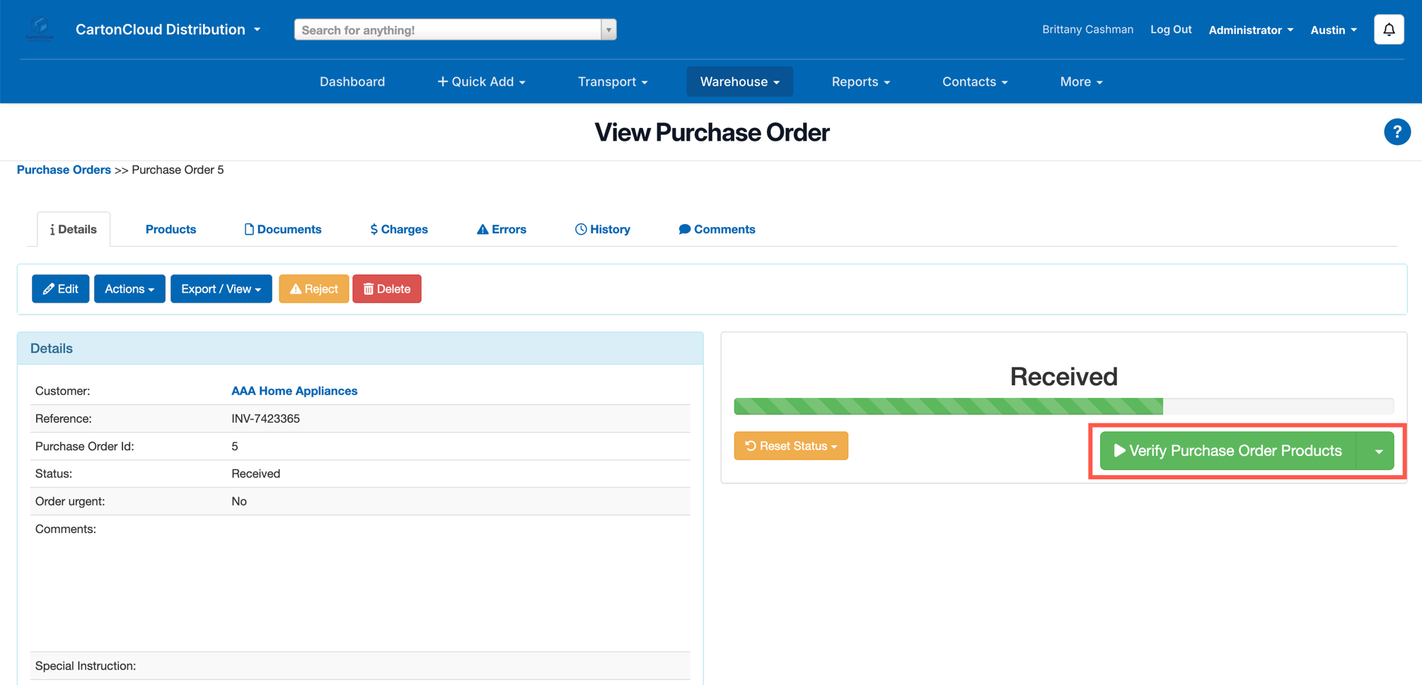 Split Purchase Image Splitting a Purchase Order